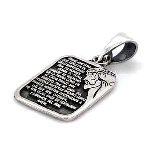 Sterling Silver Pendant, The Lord&#39;s Prayer, Padre Nuestro Prayer, Our Father Prayer, Prayer Pendant, Catholic Pendant, Religious Pendant