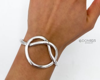 Sterling Silver Knot Cuff Bracelet, Infinity Bracelet, Love Bracelet, Infinity Knot Bracelet, Pettite Silver Bracelet, Bridesmaids Jewelry