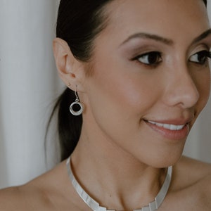 Sterling Silver Circle Dangle Earrings: Lightweight Geometric Hoops