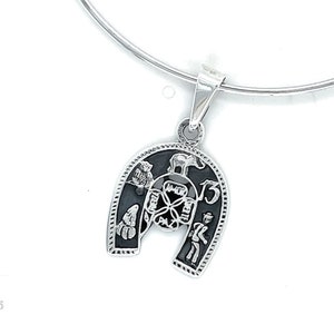 Sterling Silver Pendant, Horseshoe Pendant, Lucky Pendant, Lucky Talisman, Good Luck Charm, Lucky Gift, Lucky Horseshoe
