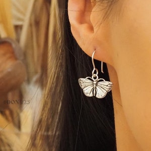 Sterling Silver Butterfly Earrings, Insect Earrings, Lightweight Aesthetic Earrings, Butterfly Jewelry Gift, Charm Earrings