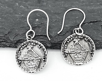 Aretes de Virgen de Juquila en Plata Esterlina: Joyería Religiosa