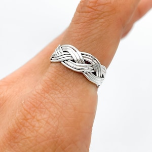 Sterling Silver Ring, Woven Ring, Braided Ring, Unisex Silver Ring, Stacking Ring, Rustic Silver Ring, Woven Jewelry