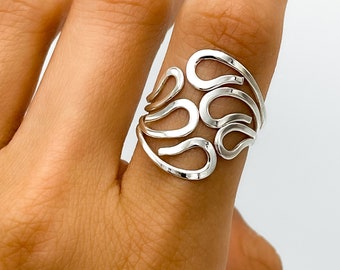 Sterling Silver Ring, Wavy Ring, Abstract Ring, Aesthetic Ring, 925 Silver Ring, Unique Ring, Thin Ring, Lightweight Ring, Minimalist Ring - Etsy Sterling Silver Ring, Wavy Ring, Abstract Ring, Aesthetic Ring, 925 Silver Ring, Unique Ring, Thin Ring, Lightweight Ring, Minimalist Ring - Etsy