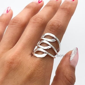Breiter Statementring, Sterling Silber Ring, Abstrakter Funky Ring, Ungewöhnlicher Ring, Silberschmuck