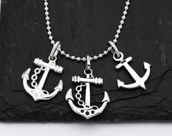 Sterling Silver Anchor Pendant for Necklace, Anchor Charms, Nautical Jewelry, Beach Jewelry, Anchor Jewelry, Sailor Pendant
