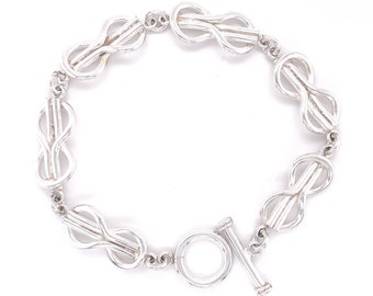 Sterling Silver Infinity Knot Bracelet: Chunky Nautical Design