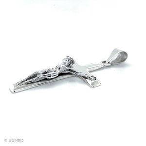 Sterling Silver Pendant, Crucifix Pendant, Cross Pendant, Extra Large Crucifix Pendant, Cross with Jesus, 3D Crucifix, Religious Jewelry