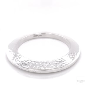 Sterling Silver Chunky Bangle Bracelet, Thick Silver Bangle, Hammered Silver Bangle, Bold Silver Jewelry
