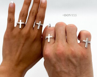 Sterling Silver Cross Signet Ring: Minimalist Faith Jewelry, Unisex