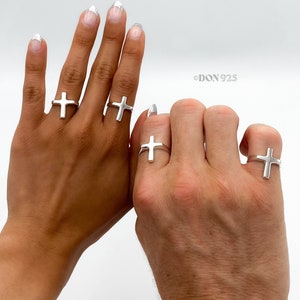 Sterling Silver Cross Ring, Dainty Cross Ring, Minimalist Cross Signet Ring, Religious Gift, Faith Jewelry, Men Cross Ring, Women Cross Ring