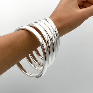 Silver bangles for large wrists best sale