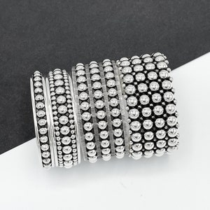 Sterling Silver Dome Cuff Bracelet, Taxco Silver Jewelry, Chunky Silver Bracelet, Southwestern Style Cuff Bracelet, Oxidized Silver