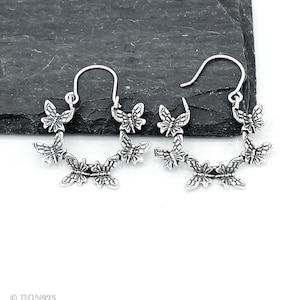 Sterling Silver Butterfly Earrings, Silver Hoops, Butterfly Hoop Earrings, Butterfly Jewelry, Mexican Earrings, Butterflies Hoops