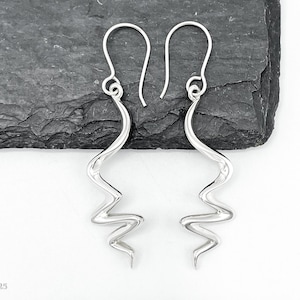 Sterling Silver Earrings, Abstract Earrings, Wavy Earrings, Modern Earrings, Aesthetic Earrings for Women, Squiggly Earrings