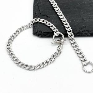 Solid Sterling Silver Bracelet, Curb Chain Link Bracelet, Cuban Chain Bracelet, Link Bracelet, Men's Silver Bracelet