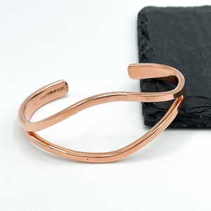Copper Bracelet, Wavy Bracelet, Copper Cuff Bracelet, Unisex Copper Bracelet, Copper Jewelry, Modern Bracelet