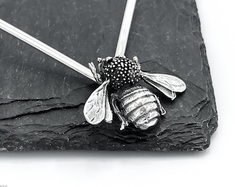 Sterling Silver Pendant, Bee Pendant, Insect Pendant, Big Bee Pendant, Queen Bee Pendant, Insect Jewelry, Bee Jewelry, Bee Keeper Gift