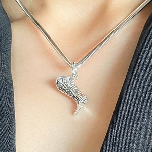 Western Sterling Silver Boot Pendant, 3D Silver Boot Charm, Boot with Stars, Cowgirl Boot, Cowboy Boot, Western Jewelry