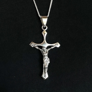 Sterling Silver Pendant, Crucifix Pendant, Cross Pendant, Extra Large Crucifix Pendant, Cross with Jesus, 3D Crucifix, Religious Jewelry