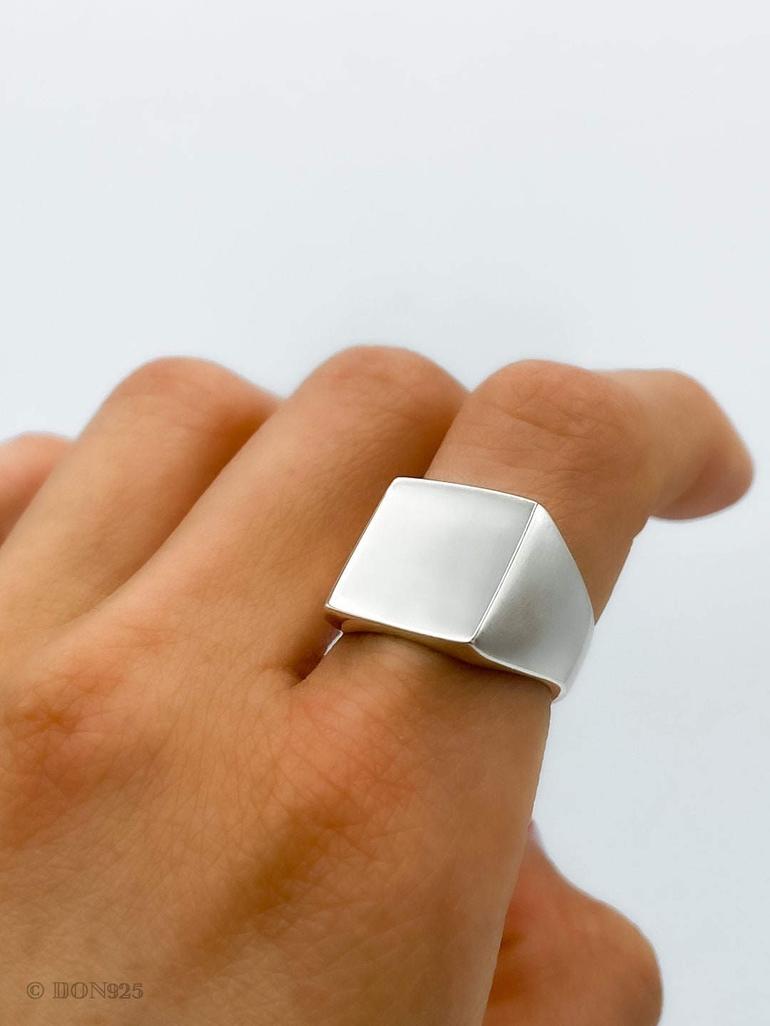 Sterling Silver Signet Ring, Square Signet Ring, Men Silver Sterling Silver Signet Ring, Square Signet Ring, Men Silver