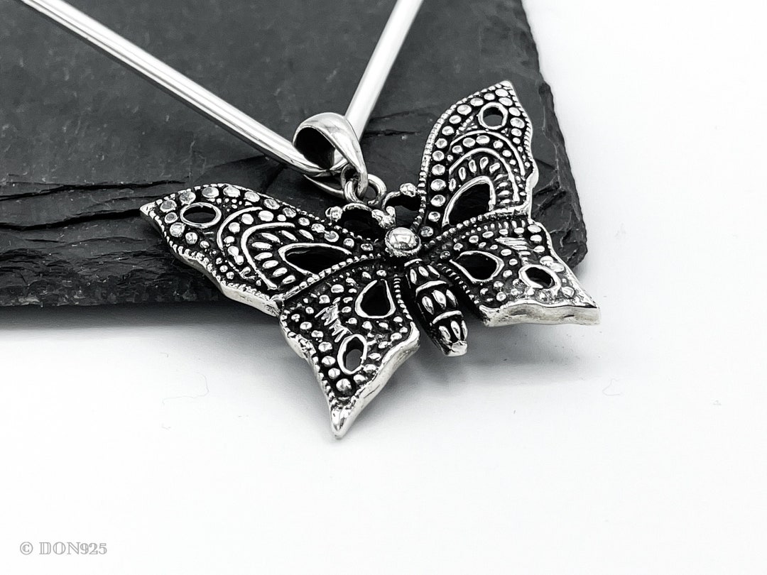 Sterling Silver Pendant, Butterfly Pendant, Butterfly