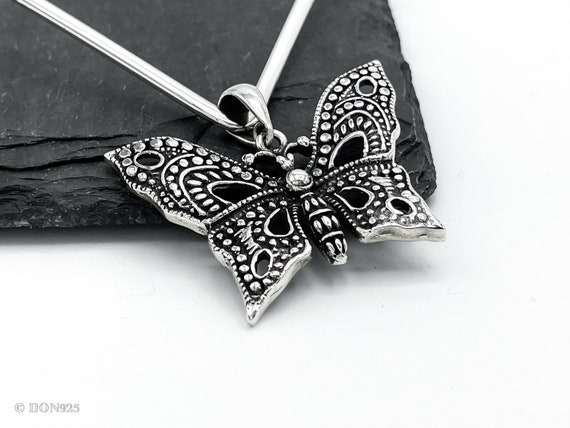 Sterling Silver Pendant, Butterfly Pendant, Butterfly