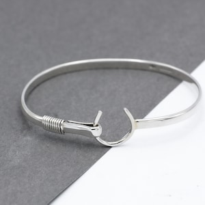 Lucky Bracelet, Horseshoe Bracelet, Sterling Silver/Brass Bangle Bracelet, Open Bangle, Equestrian Jewelry