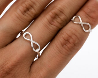 Sterling Silver Infinity Ring, Forever Ring, Eternity Ring, Dainty Ring, Infinity Midi Ring