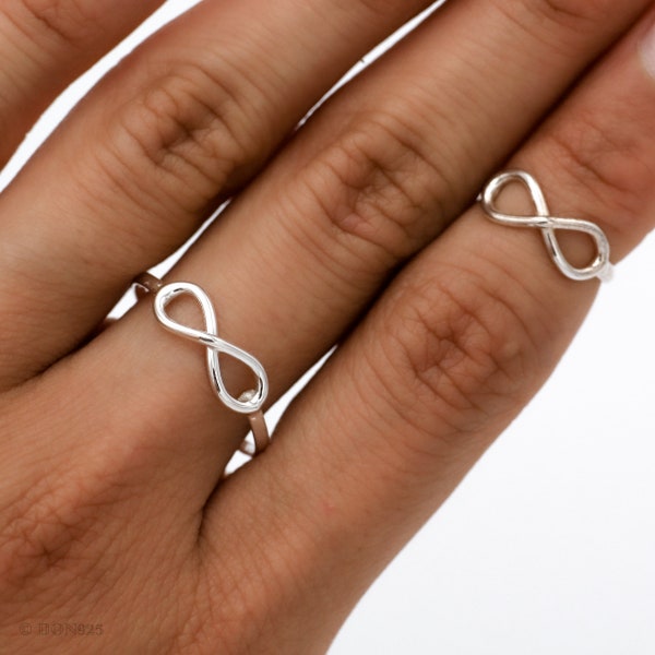 Sterling Silver Infinity Ring, Forever Ring, Eternity Ring, Dainty Ring, Infinity Midi Ring