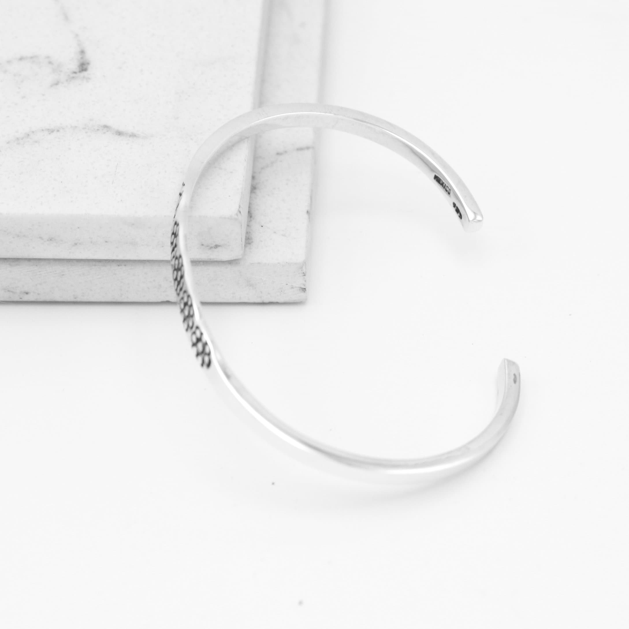 Sterling Silver Flower Cuff Bracelet Dainty Bracelet Etsy