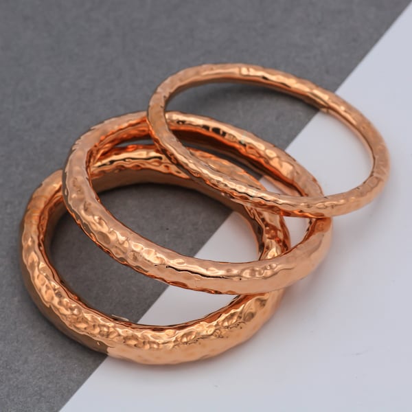 Copper Bangle, Chunky Bracelet, Hammered Copper Bracelet, Oval Bangle, Copper Jewelry