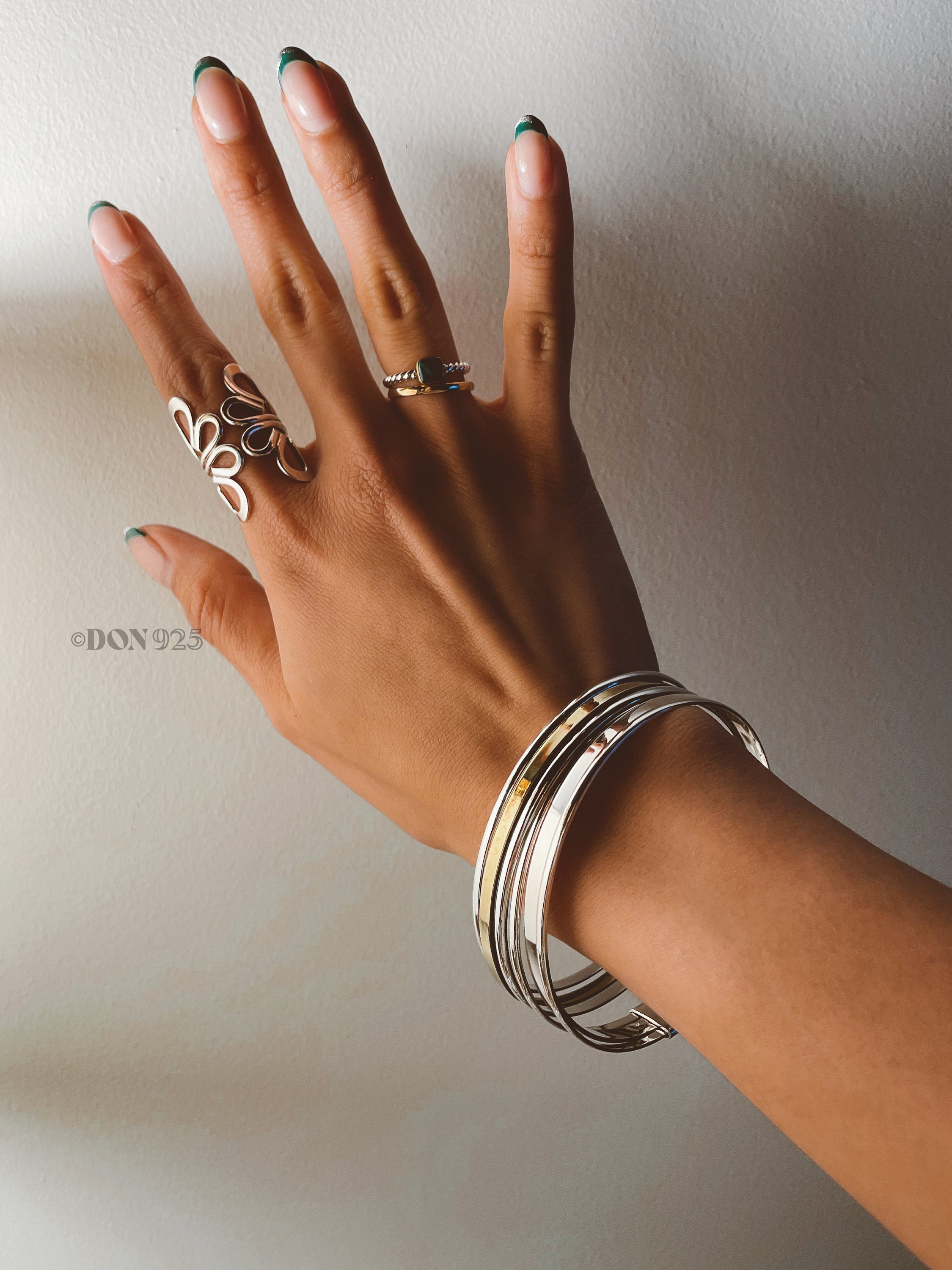 Sterling Silver Bangle Bracelet Set, Stacking Bangles, Set