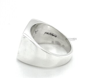 Buy Sterling Silver Square Signet Ring: Solid Unisex Band Online
