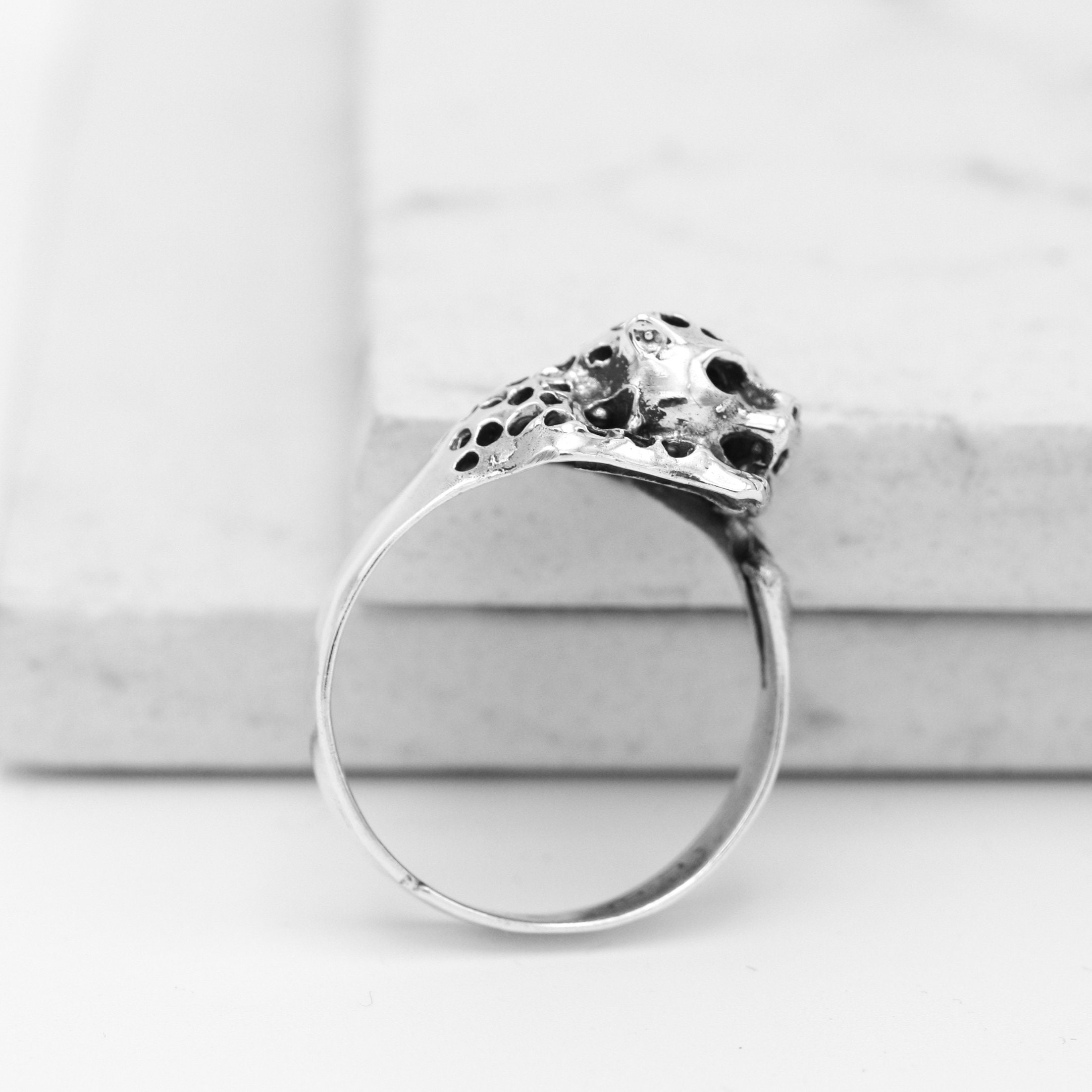 Sterling Silver Ring, Leopard Ring, Cheetah Ring, Cat Ring