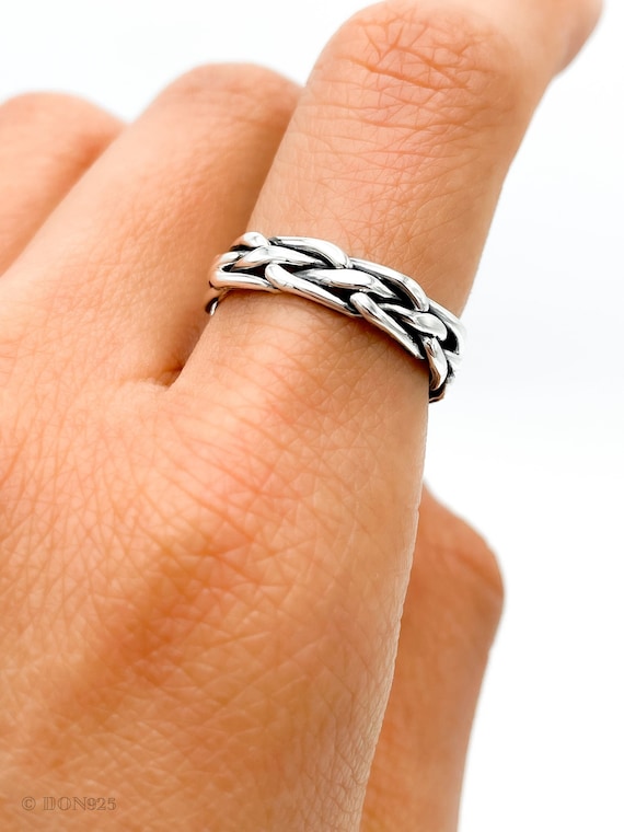 Anillo de plata de ley anillo tejido anillo trenzado anillo - Etsy México