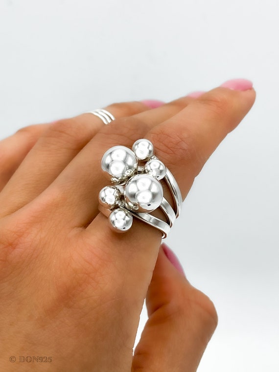 Huge Tears Of Joy Navajo Modernistic Native American Jewelry Silver Ring Huge Tears Of Joy Navajo Modernistic Native American Jewelry Silver Ring