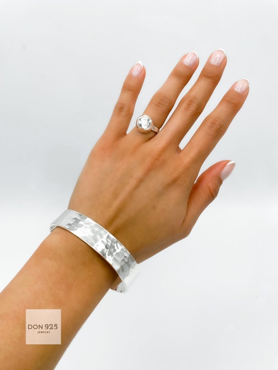 Sterling Silver Ring Disco Ball Ring Dome Ring Geometric Ring