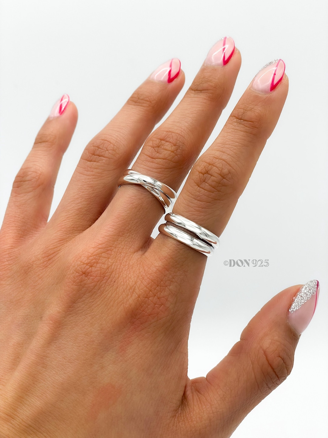Sterling Silver Crossover Ring, Infinity Ring, Interlocking