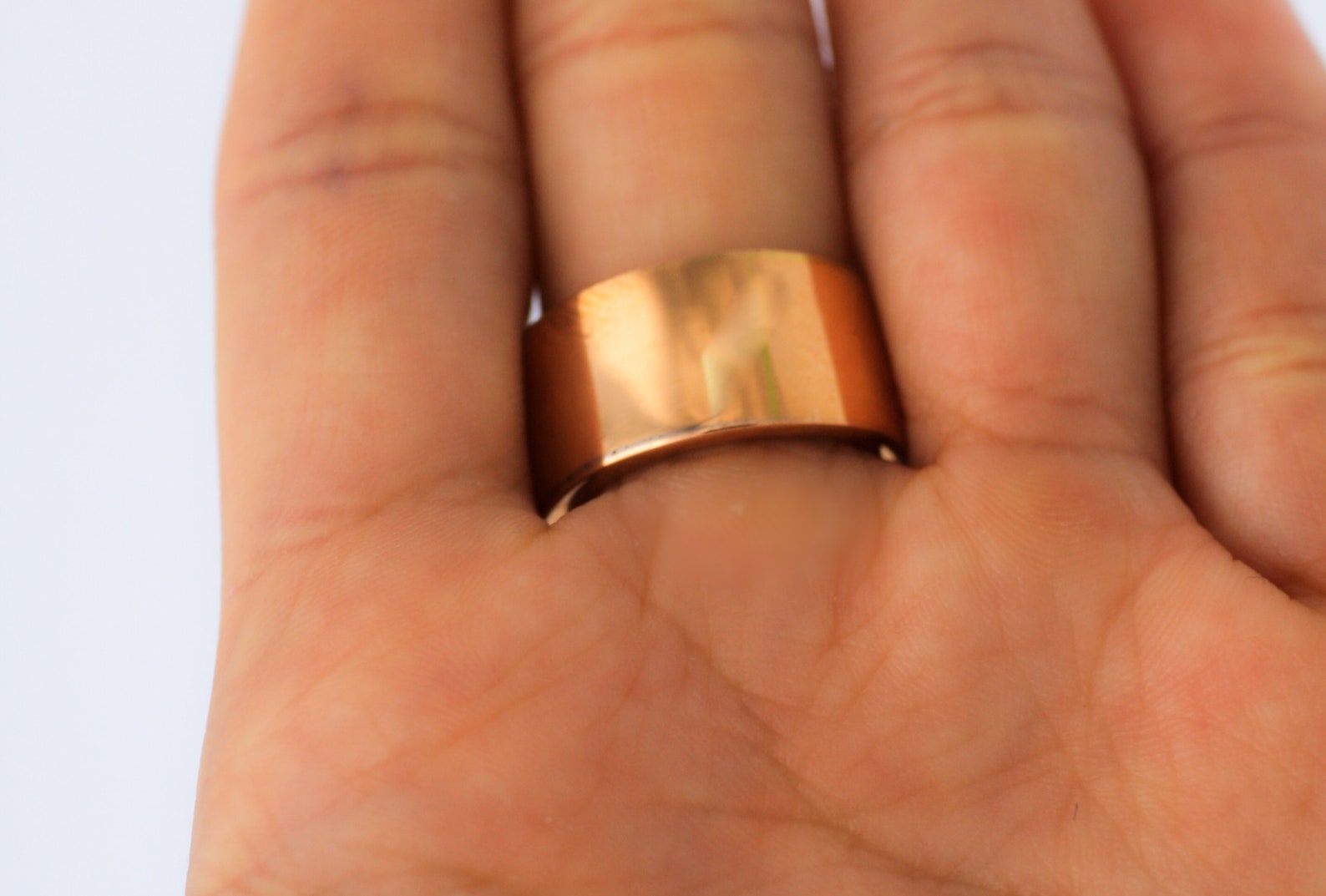 Long Bar Ring Copper Ring Geometric Ring Chunky Ring Etsy