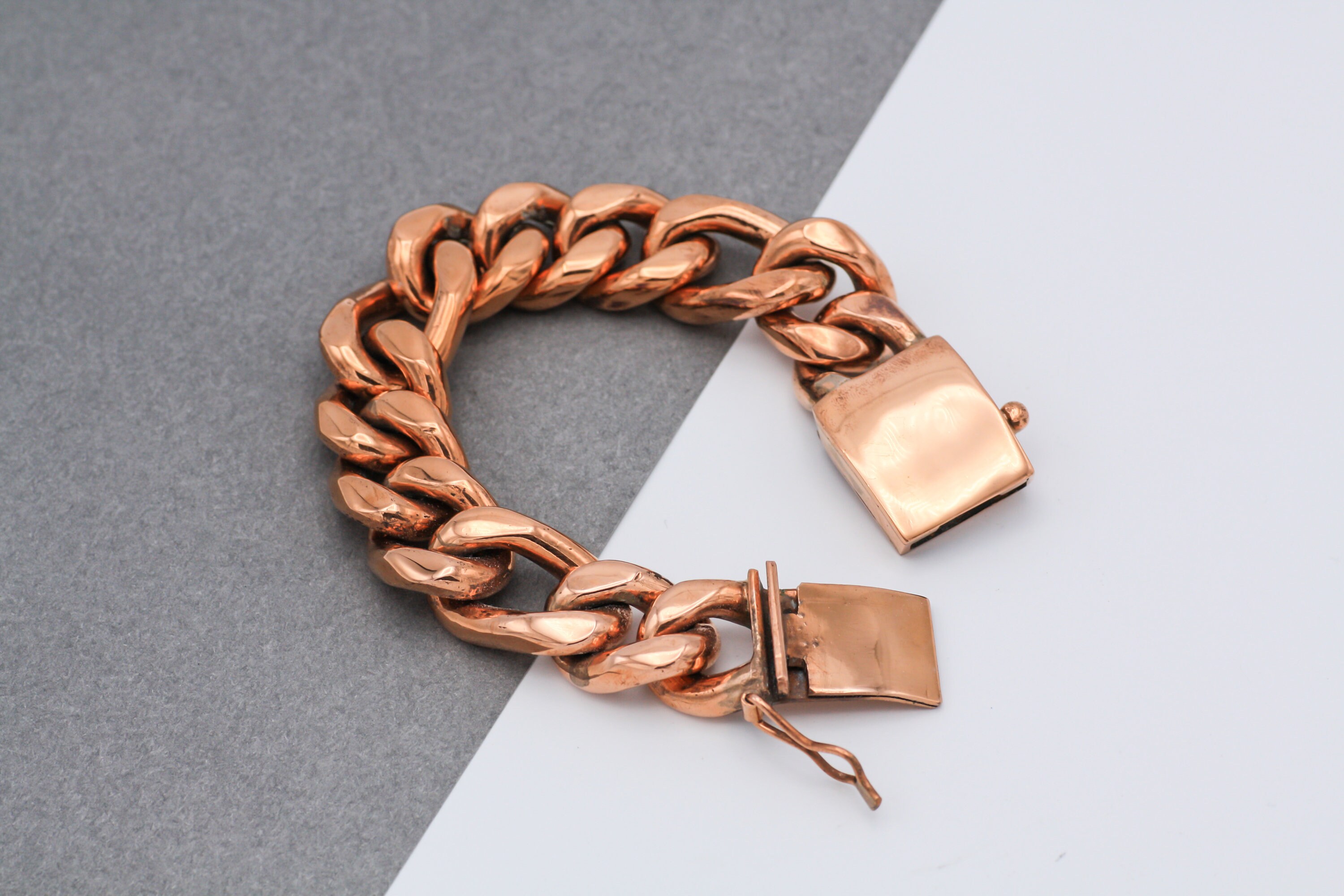 Men's Copper Bracelet Heavy and Thick Bracelet Figaro Etsy