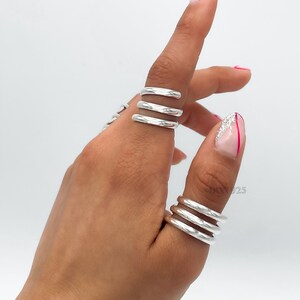 Sterling Silver Wide Spiral Ring: Contemporary Statement Stacking