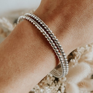 Sterling Silver Bangle, Twisted Bangle Bracelet, Solid Silver Bangle, Stacking Bangle, Silver Twist Bangle, Minimalist Bracelet