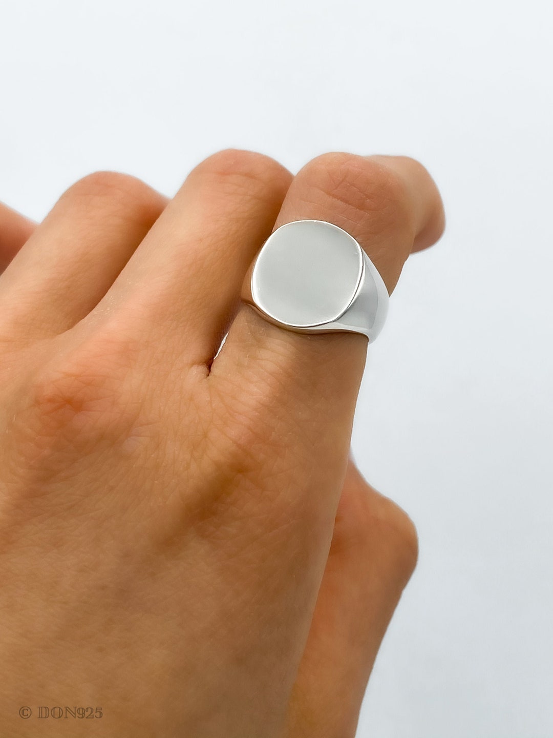 Sterling Silver Ring, Oval Ring, Round Ring, Solid