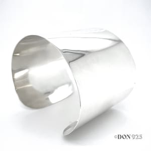 Solid Sterling Silver Bracelet, 2 inch Wide Silver Cuff, Statement Bold Bracelet, Unisex Bracelet, Chunky Cuff Bracelet, &quot;Mirror Bracelet&quot;