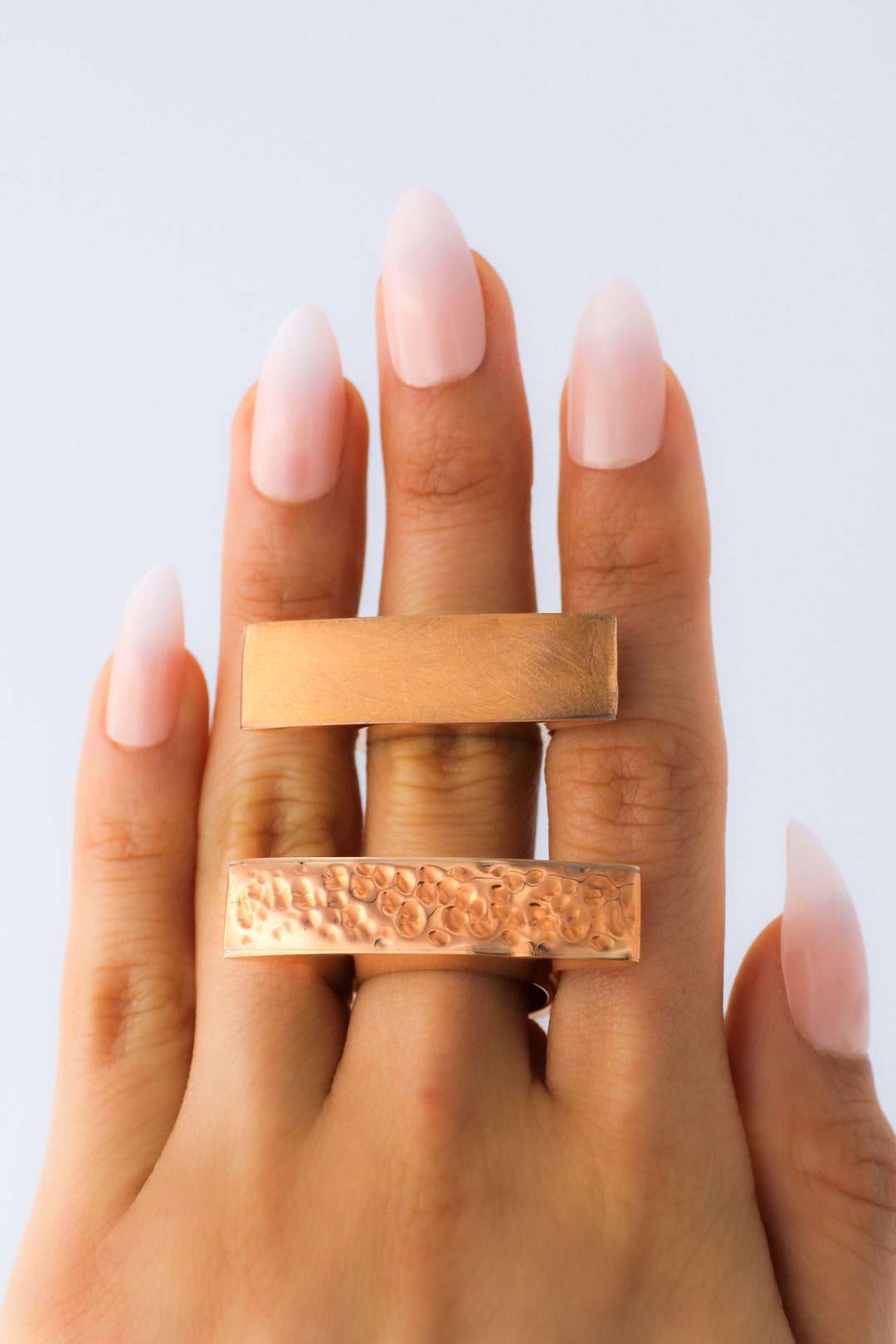 Long Bar Ring, Copper Ring, Geometric Ring, Chunky Ring, Rectangle Ring, Parallel Bar Ring
