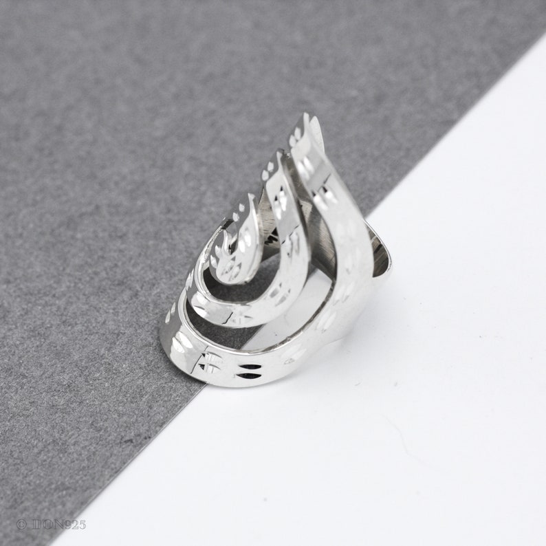 Sterling Silver Spiral Ring, Statement Ring, Disco Ring, Boho Ring, Shield Ring, Full Finger Ring, Unusual Ring, Unique Silver Ring image 7