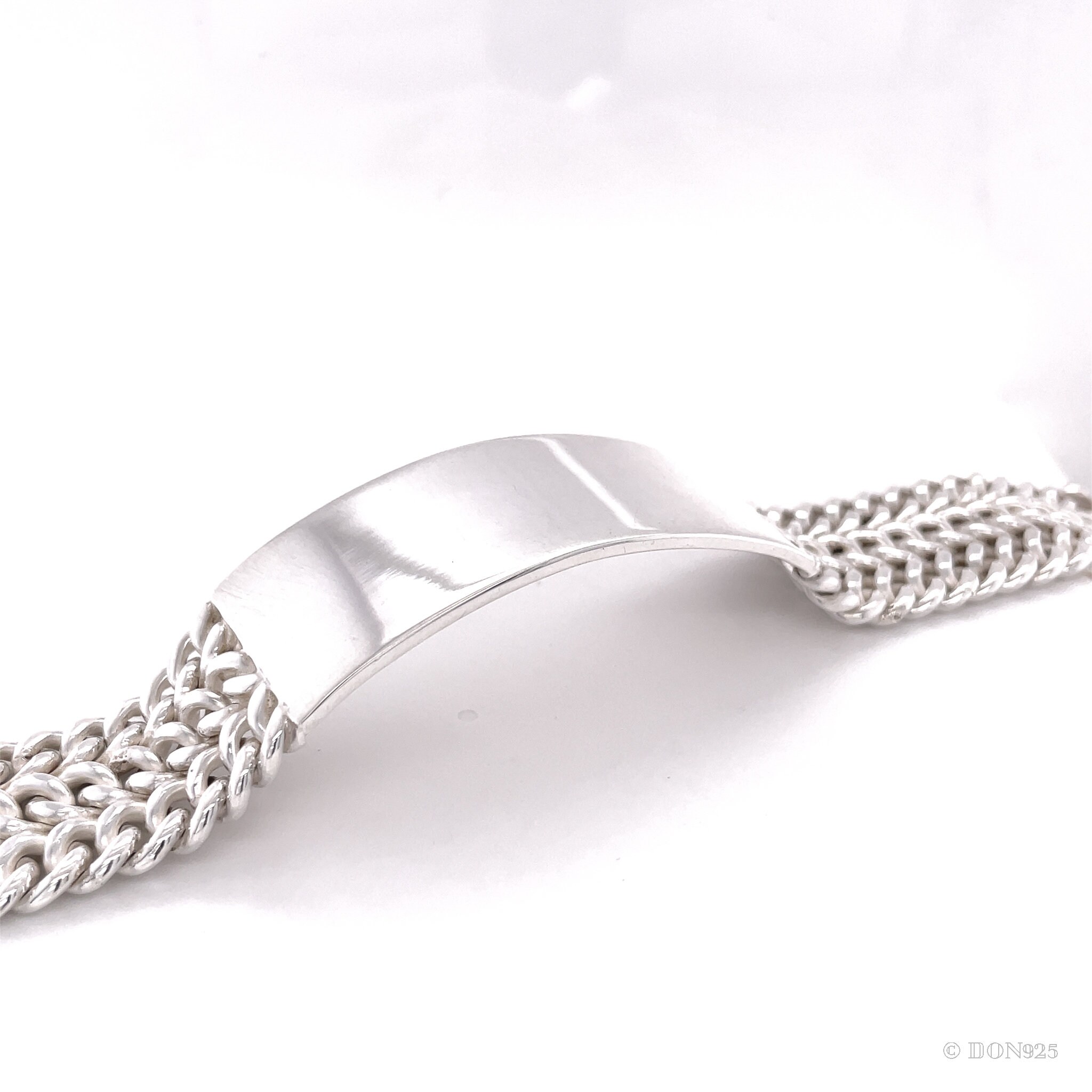 Sterling Silver Bracelet, ID Bracelet, Wide Silver Bracelet Sterling Silver Bracelet, ID Bracelet, Wide Silver Bracelet