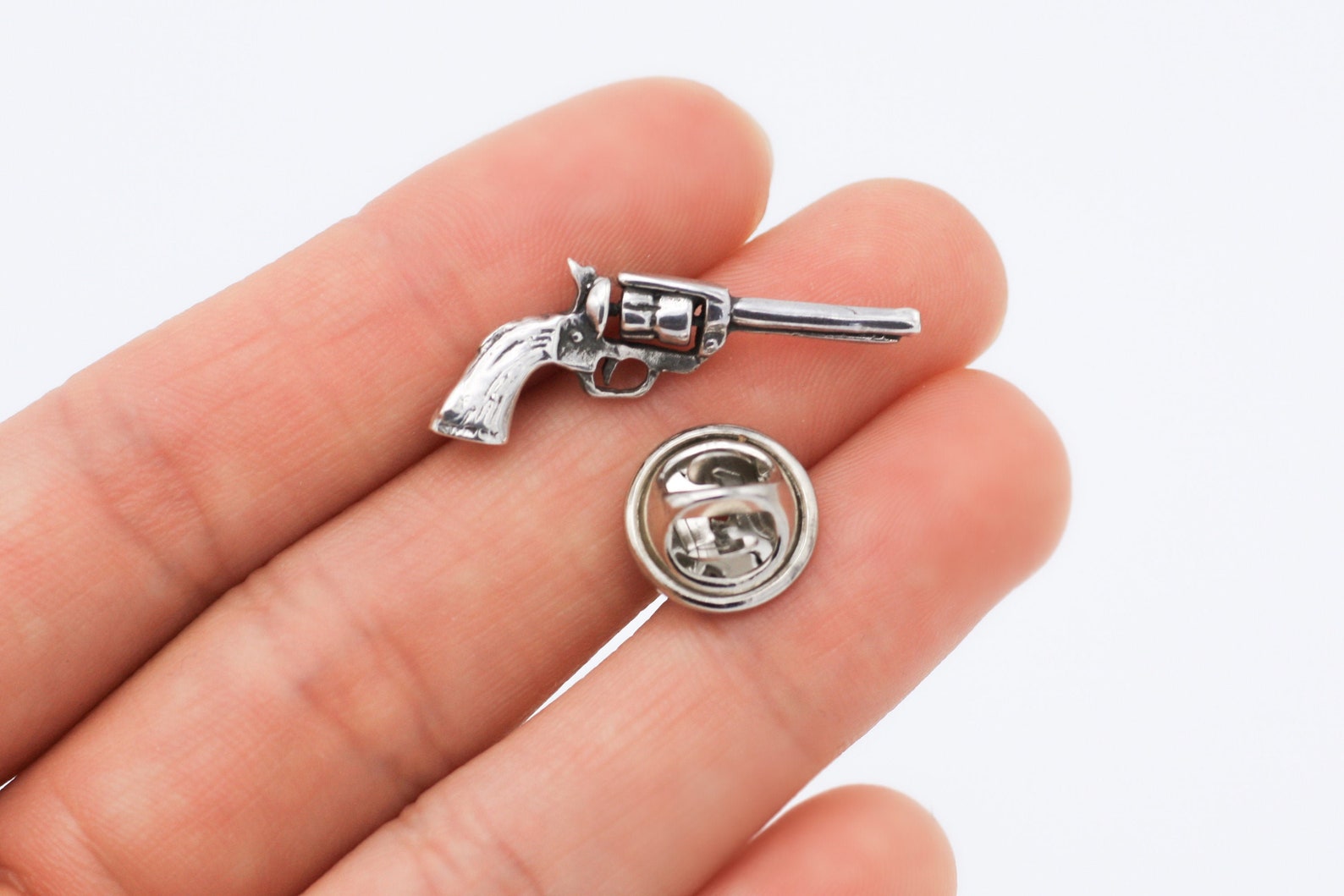 Sterling Silver Lapel Pin Pistol Pin Men's Lapel Pin | Etsy