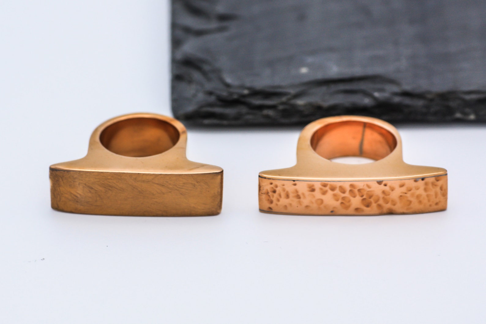 Long Bar Ring Copper Ring Geometric Ring Chunky Ring Etsy